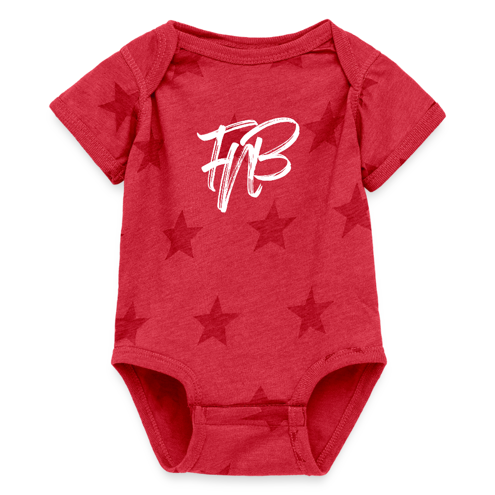 Baby 5 Star Print One Piece - red star