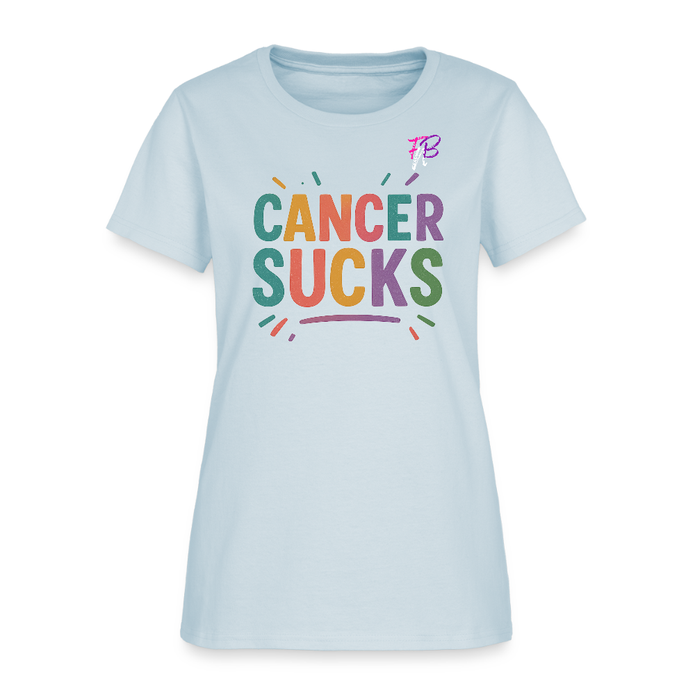 Women's Cancer Sucks T-Shirt - light blue
