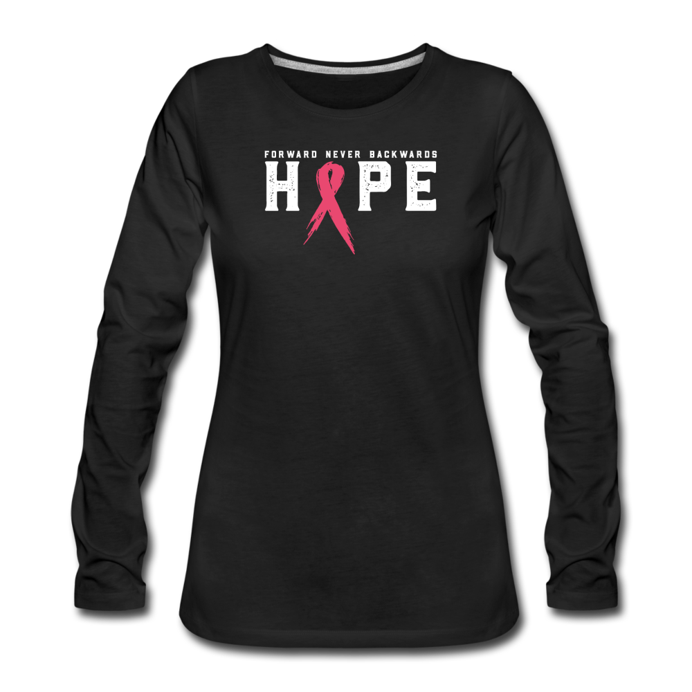 Women's Breast Cancer Long Sleeve T-Shirt - black