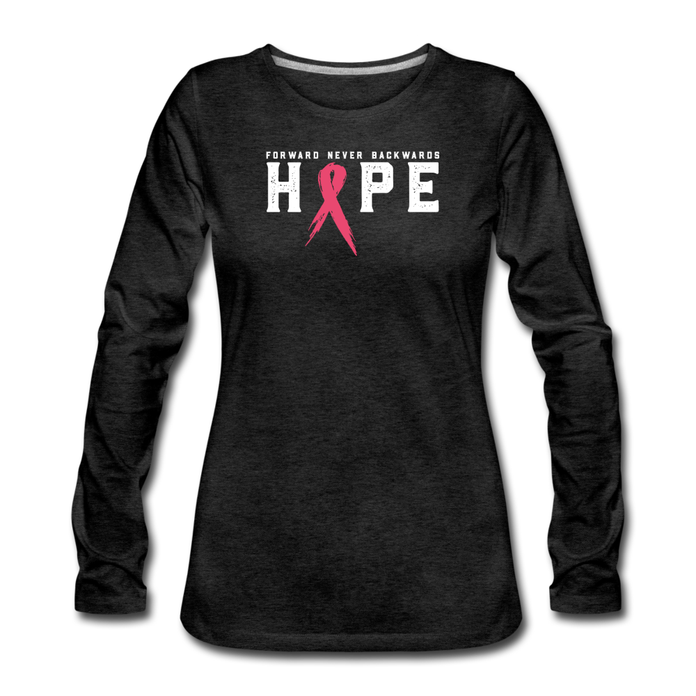 Women's Breast Cancer Long Sleeve T-Shirt - charcoal gray