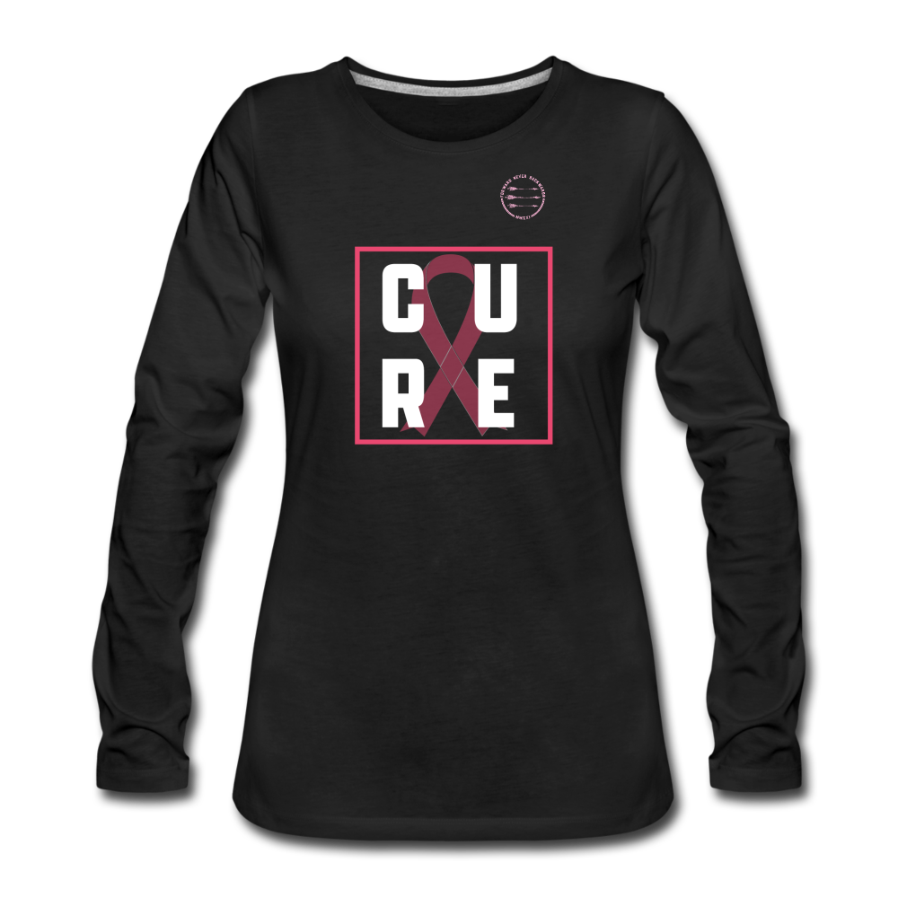 Women's Breast Cancer Long Sleeve T-Shirt - black