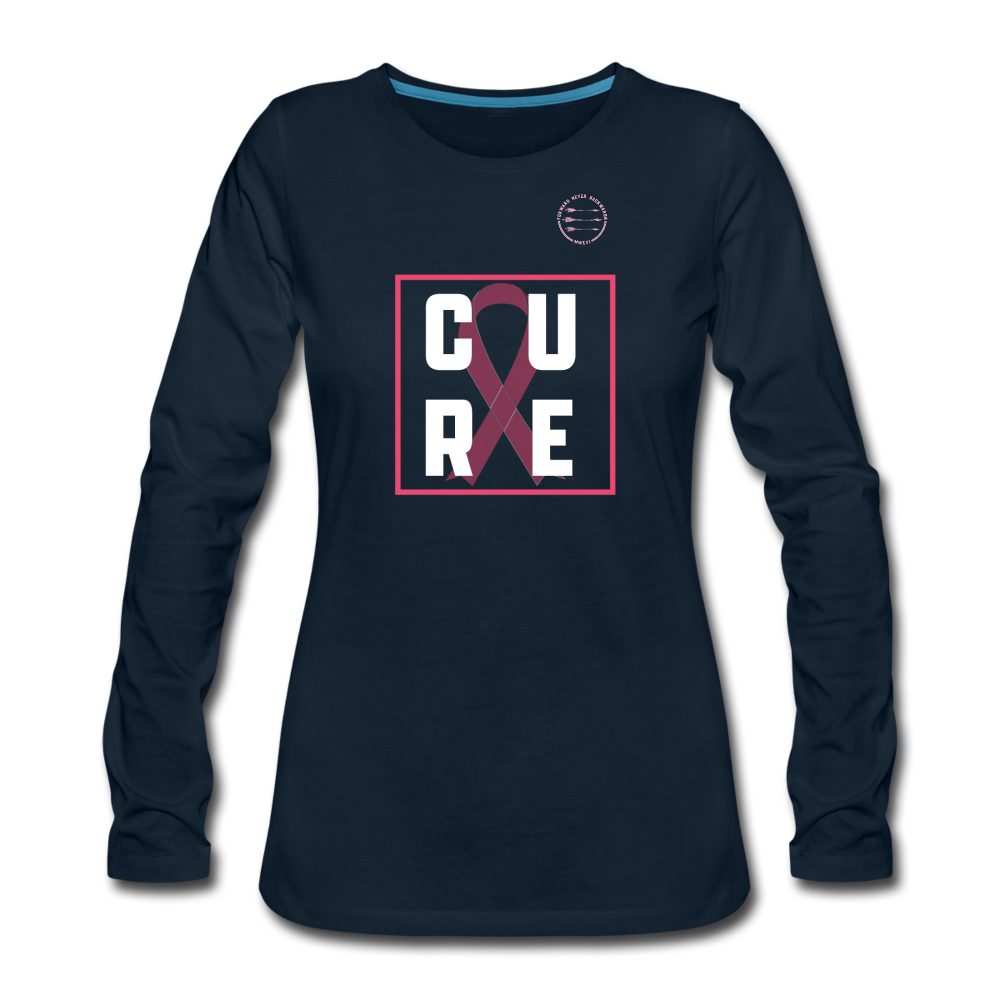 Women's Breast Cancer Long Sleeve T-Shirt - deep navy