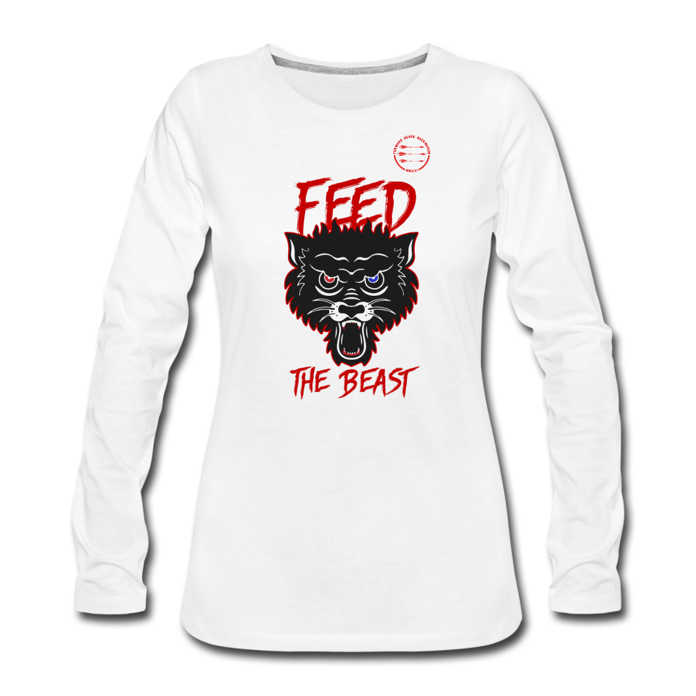 Women's Feed the Beast Long Sleeve T-Shirt - white