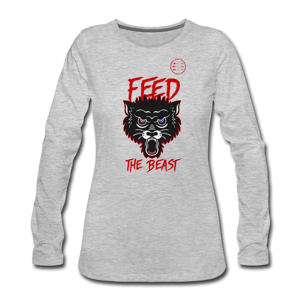Women's Feed the Beast Long Sleeve T-Shirt - heather gray