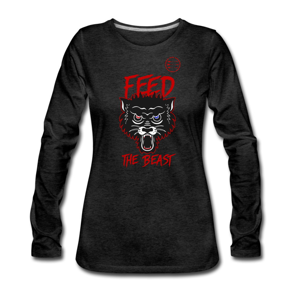 Women's Feed the Beast Long Sleeve T-Shirt - charcoal grey