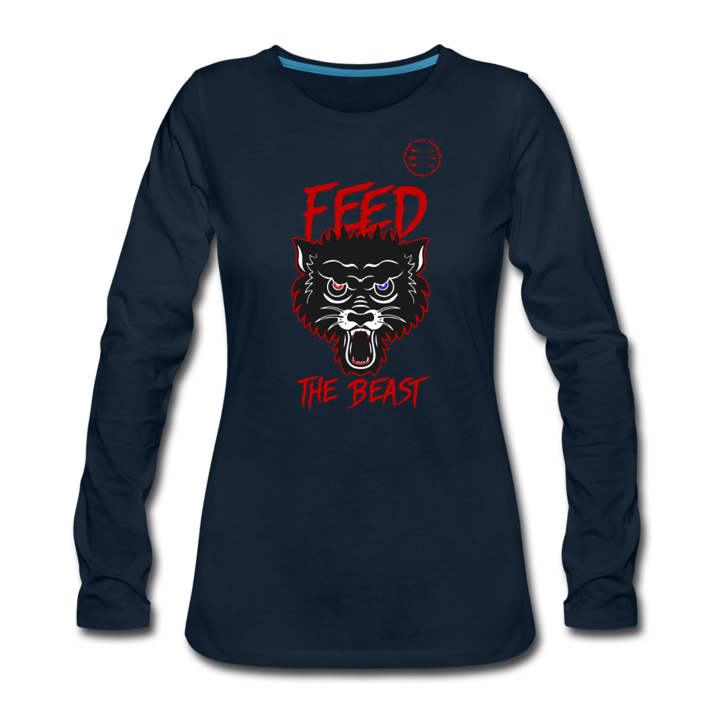 Women's Feed the Beast Long Sleeve T-Shirt - deep navy