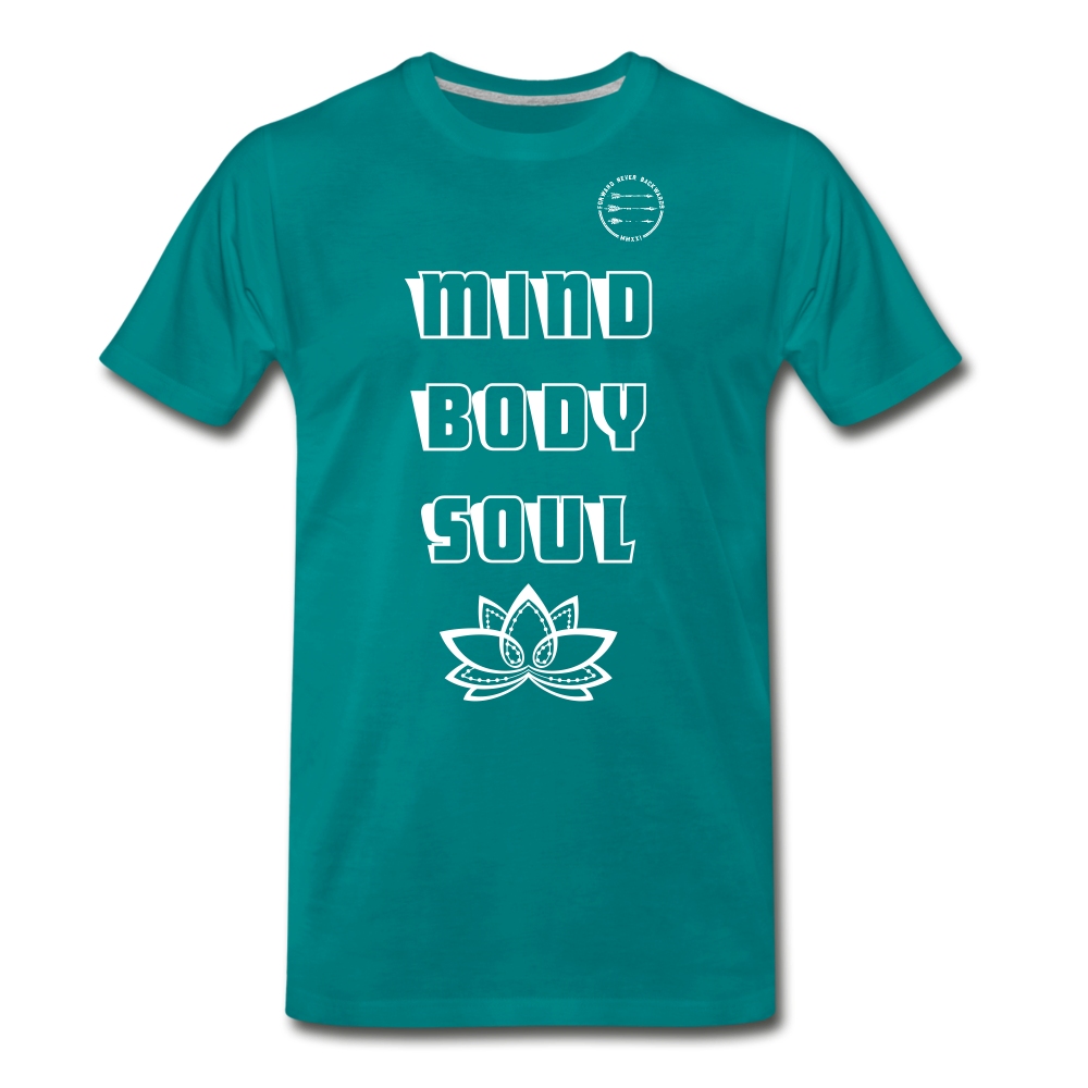 Men's Mind Body Soul T-shirt - teal