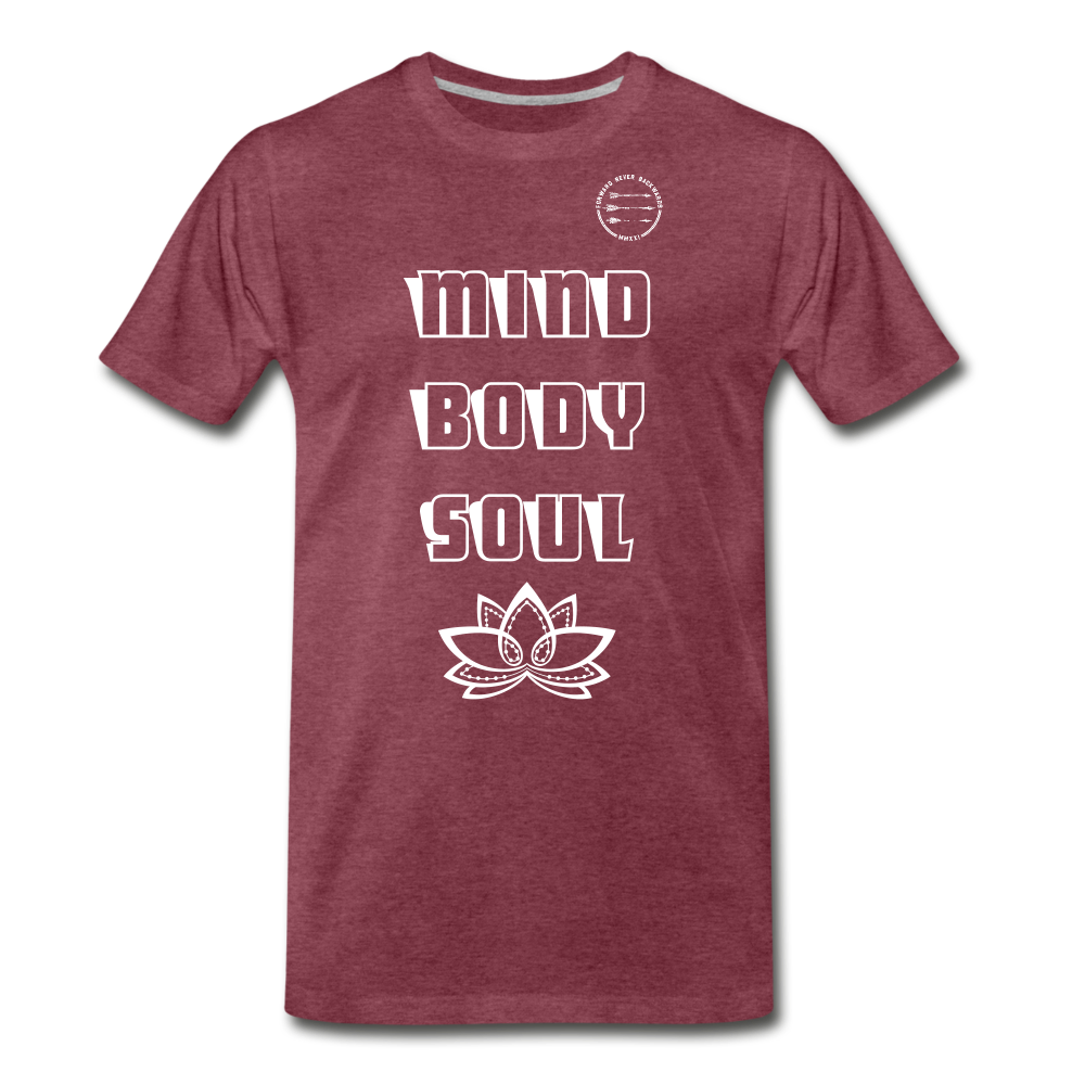 Men's Mind Body Soul T-shirt - heather burgundy