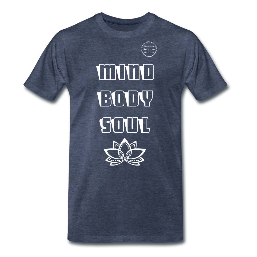 Men's Mind Body Soul T-shirt - heather blue