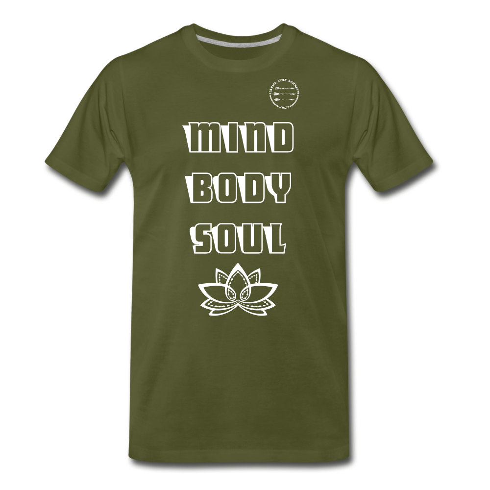 Men's Mind Body Soul T-shirt - olive green