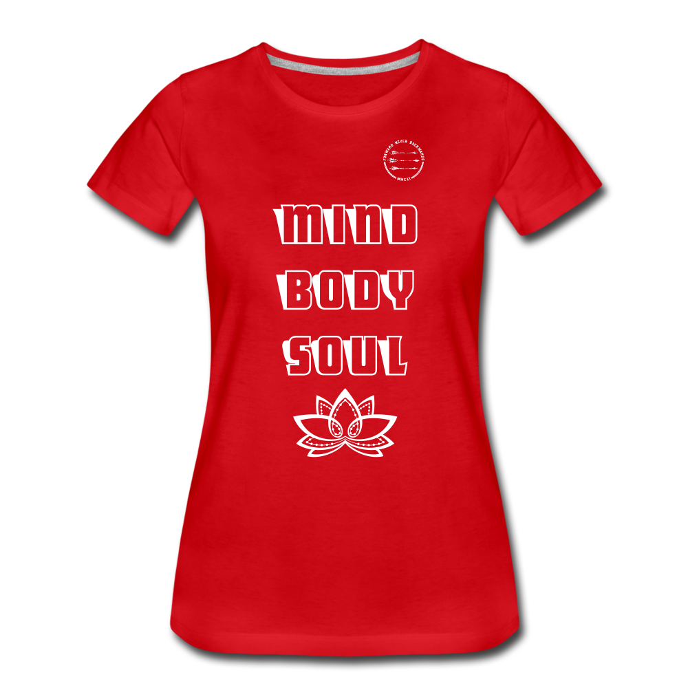 Women’s Mind Body Soul T-shirt - red