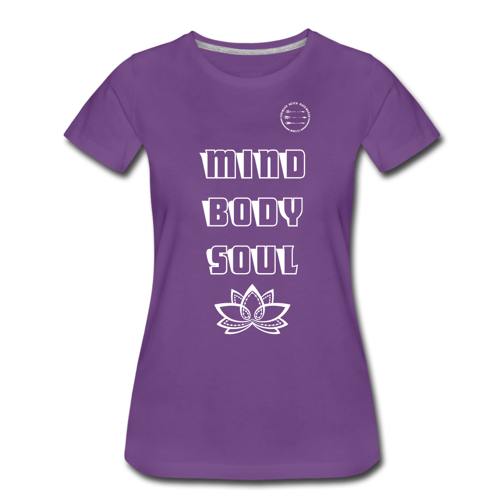 Women’s Mind Body Soul T-shirt - purple