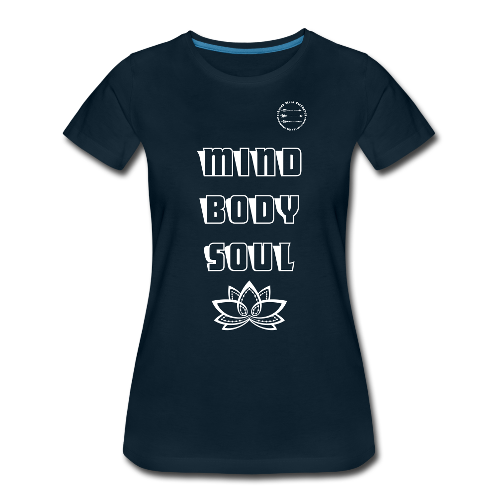 Women’s Mind Body Soul T-shirt - deep navy