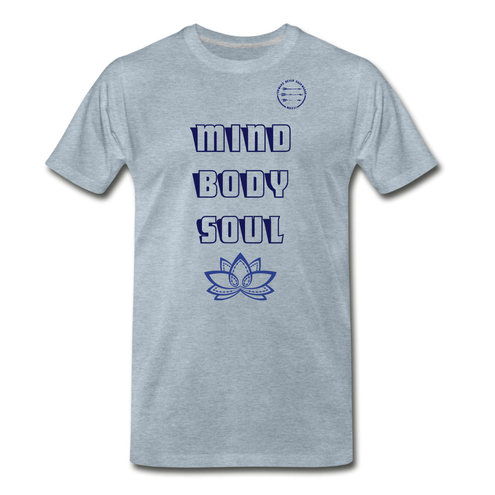 Men's Mind Body Soul T-Shirt - heather ice blue