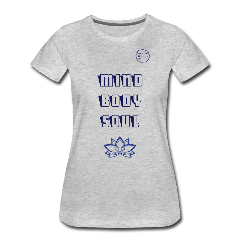 Women’s Mind Body Soul T-Shirt - heather gray