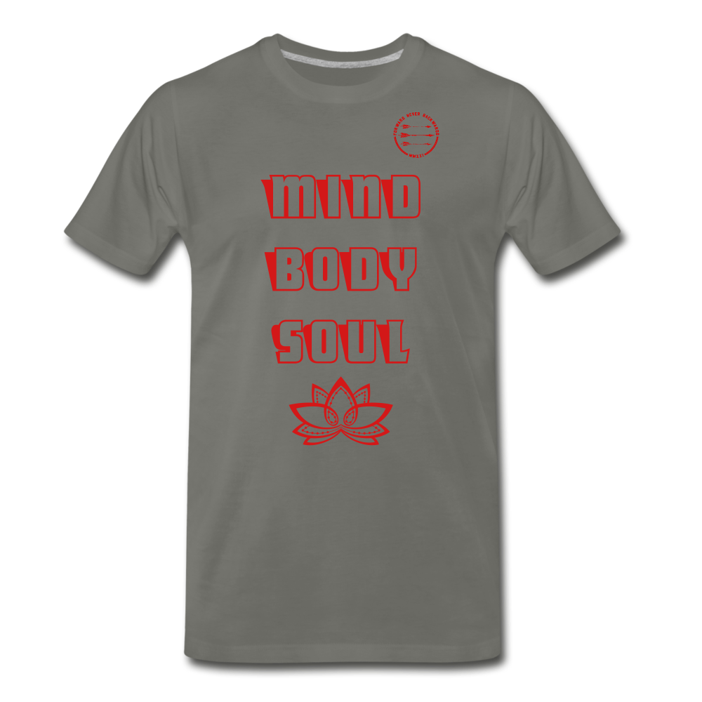 Men's Mind Body Soul T-Shirt - asphalt gray