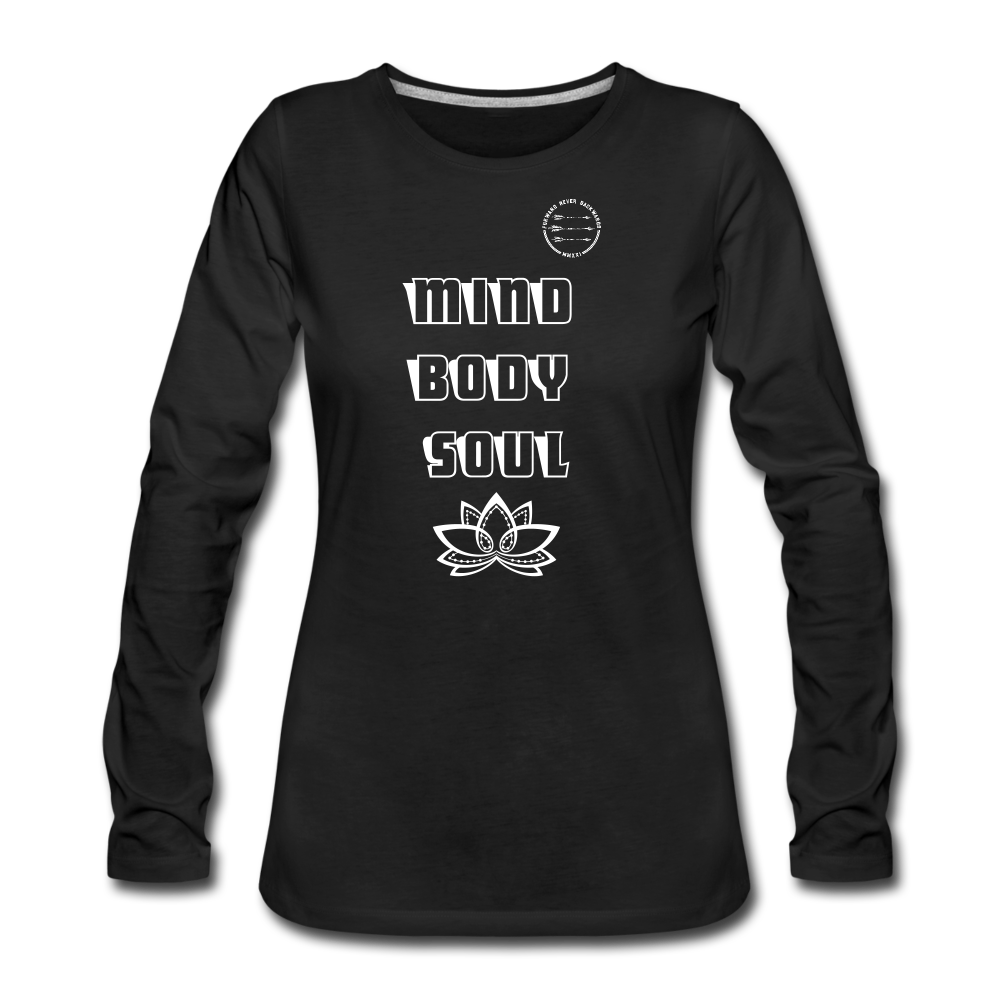 Women's Mind Body Soul Long Sleeve - black