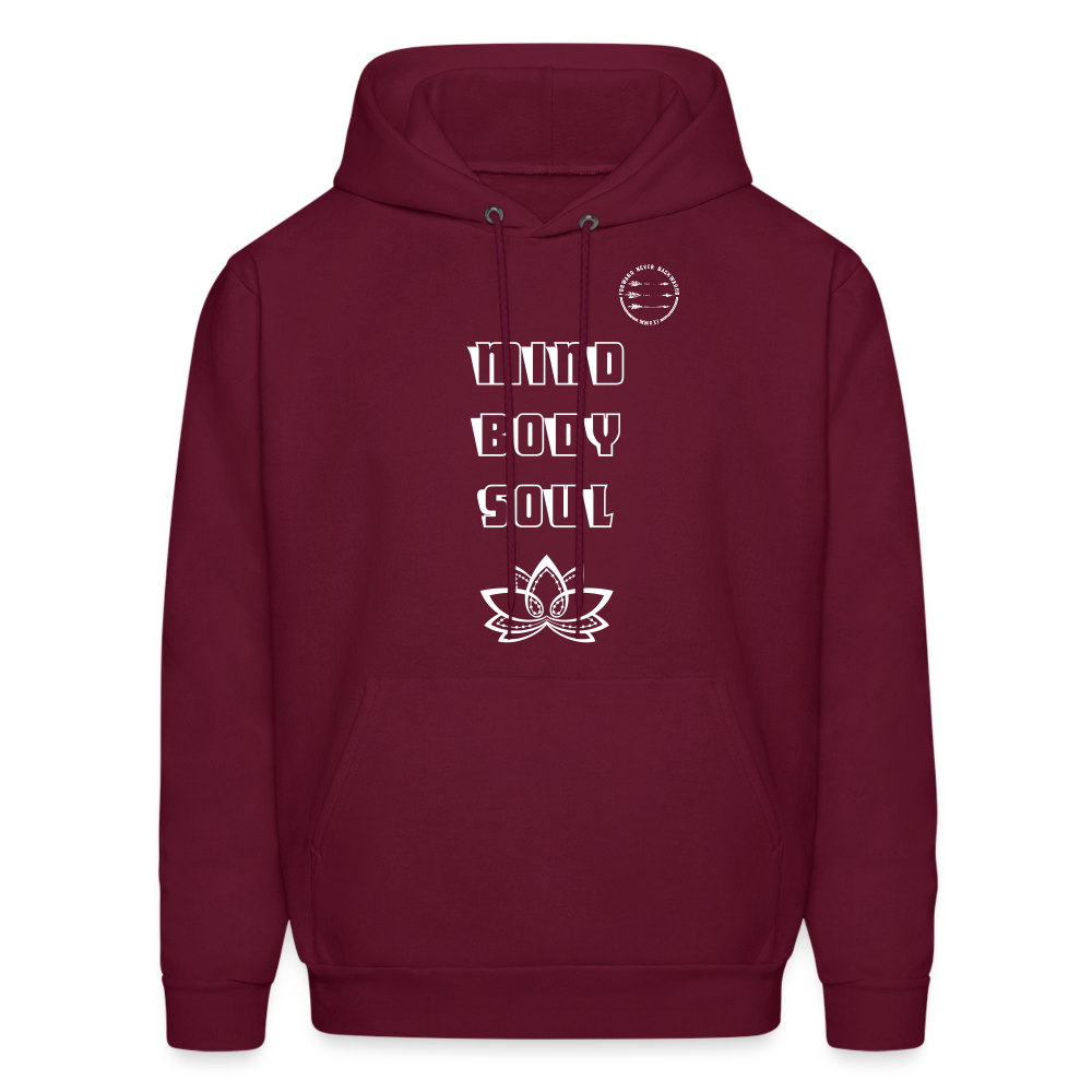 Men's Mind Body Soul Hoodie - burgundy