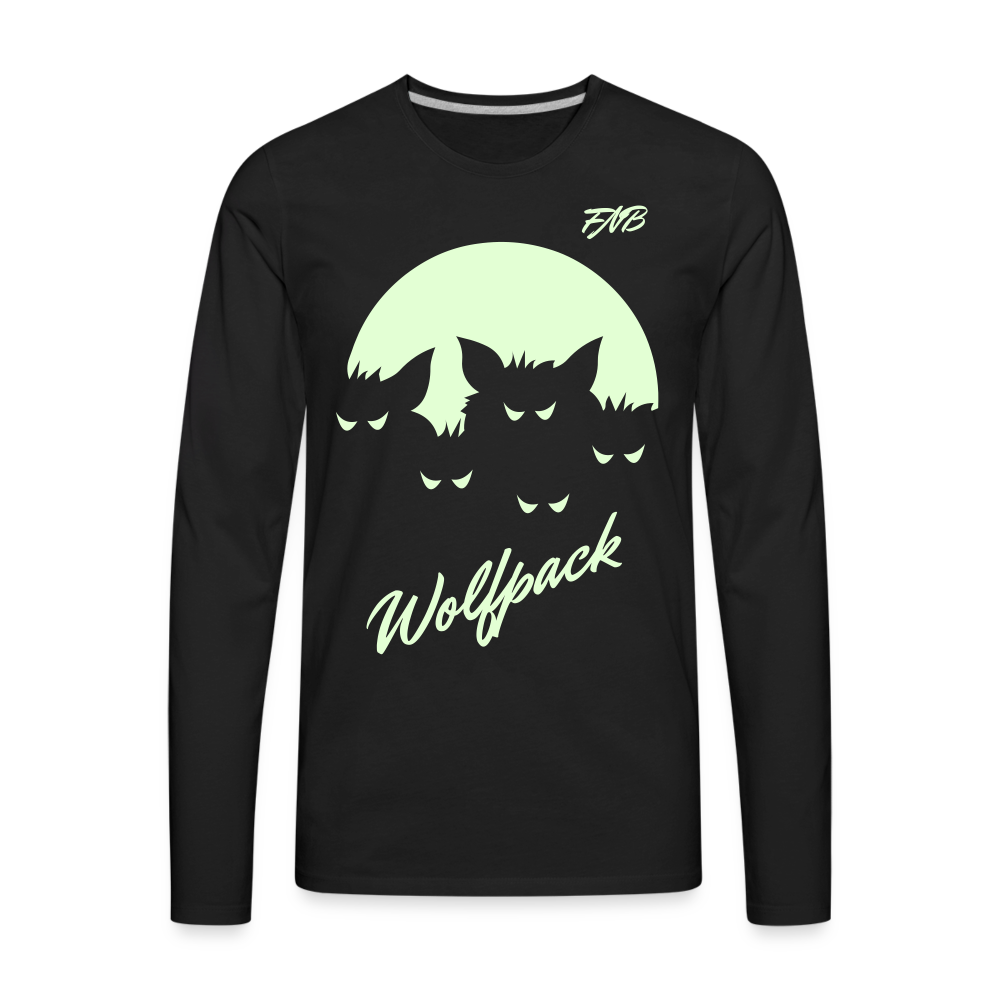 Men's Wolfpack Long Sleeve T-Shirt Glow in the Dark - black