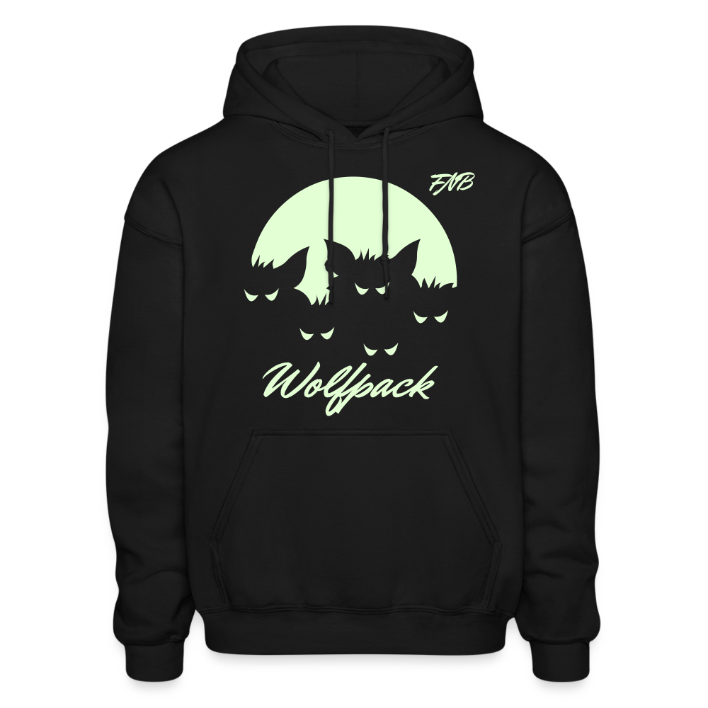 Wolfpack Hoodie glow in the dark - black