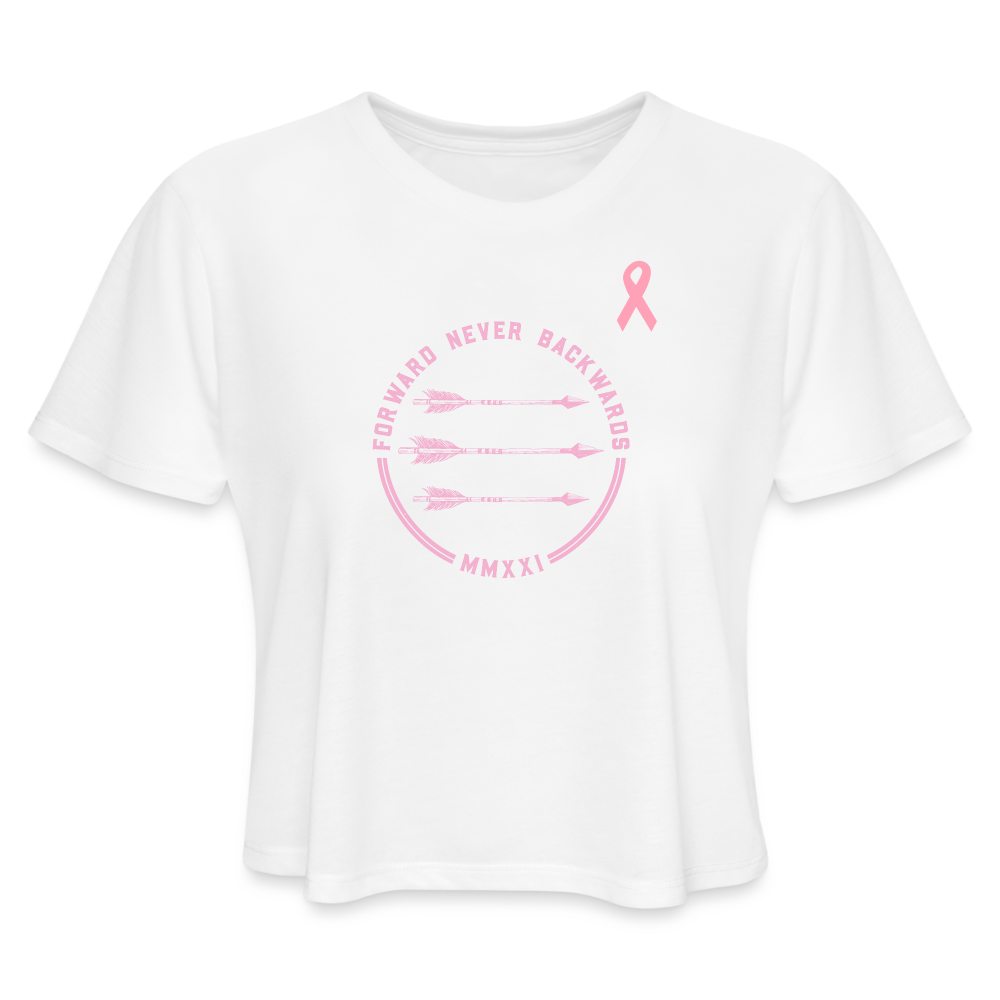 Women's Breast Cancer Cropped T-Shirt - white