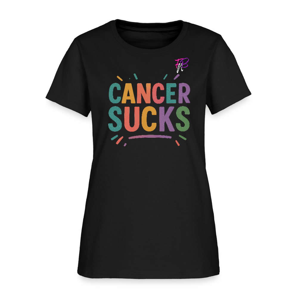 Women's Cancer Sucks T-Shirt - black