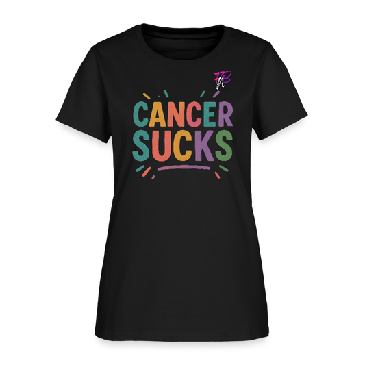 Women's Cancer Sucks T-Shirt - black