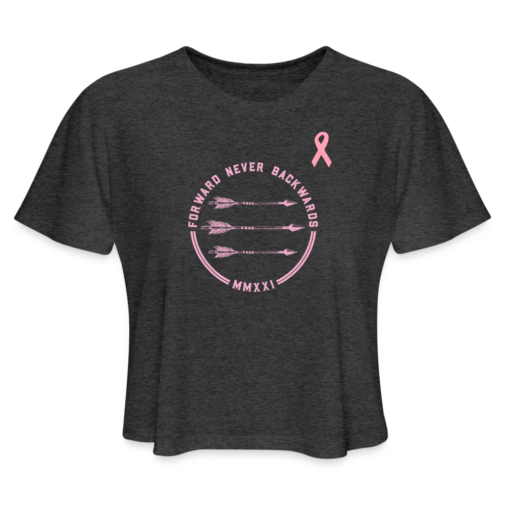 Women's Breast Cancer Cropped T-Shirt - deep heather