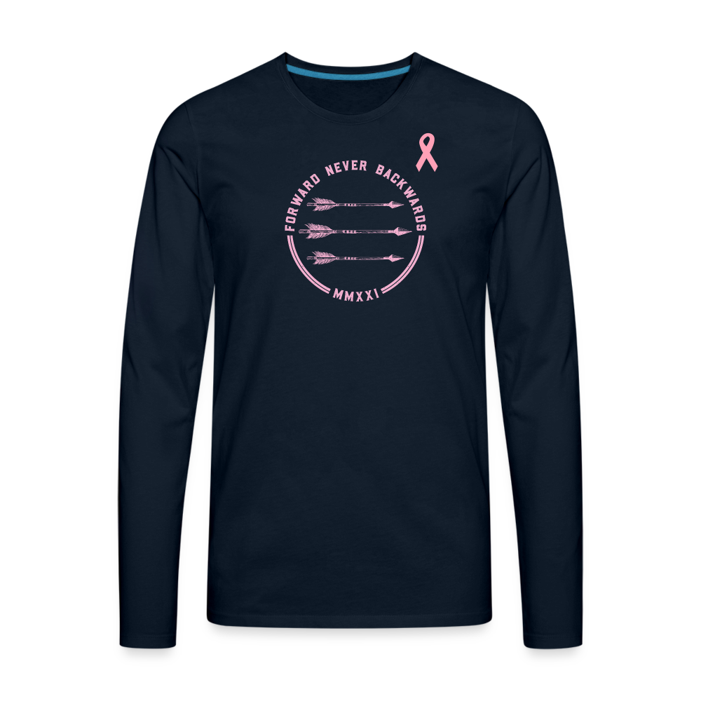 Men's Breast Cancer Long Sleeve T-Shirt - deep navy