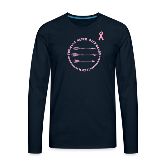 Men's Breast Cancer Long Sleeve T-Shirt - deep navy