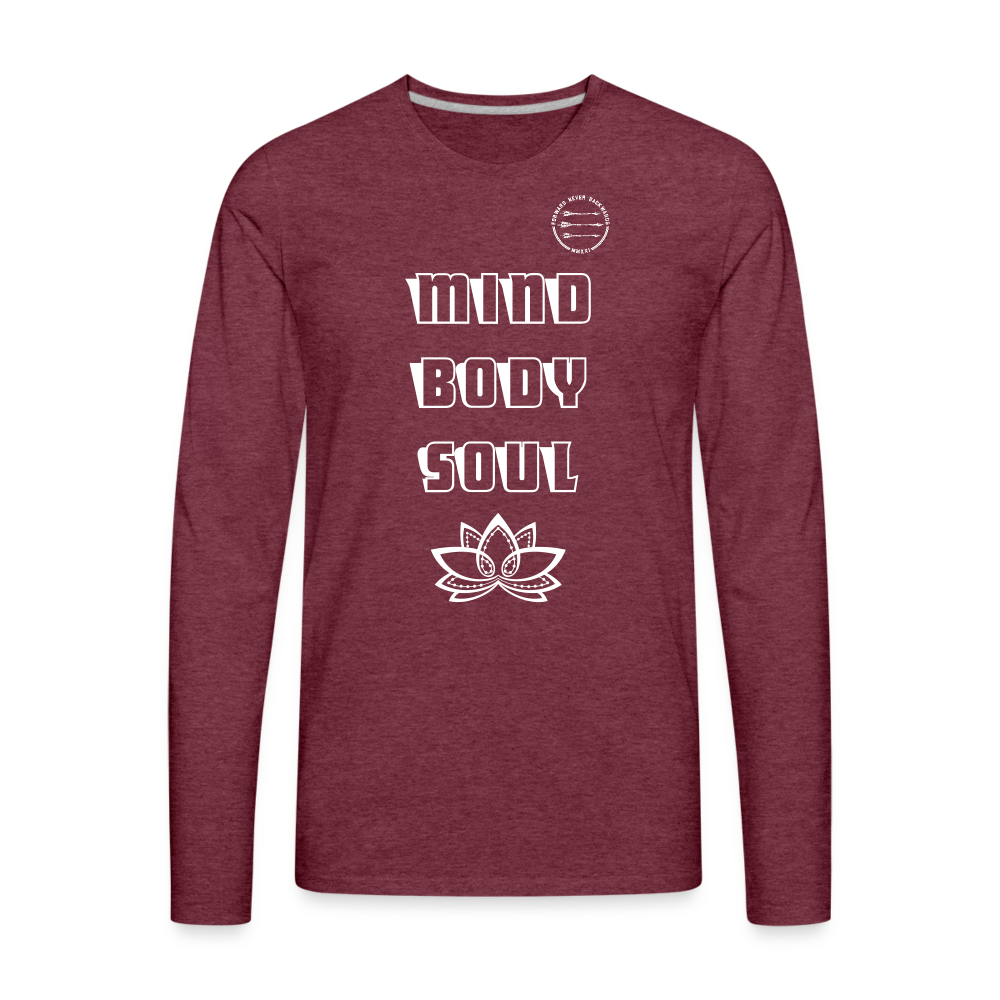 Men's Mind Body Soul Long Sleeve - heather burgundy