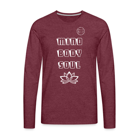 Men's Mind Body Soul Long Sleeve - heather burgundy