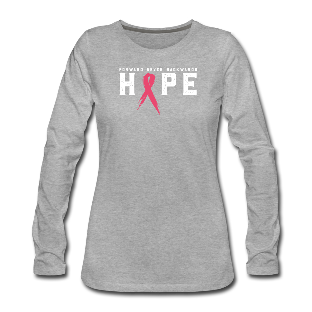 Women's Breast Cancer Long Sleeve T-Shirt - heather gray