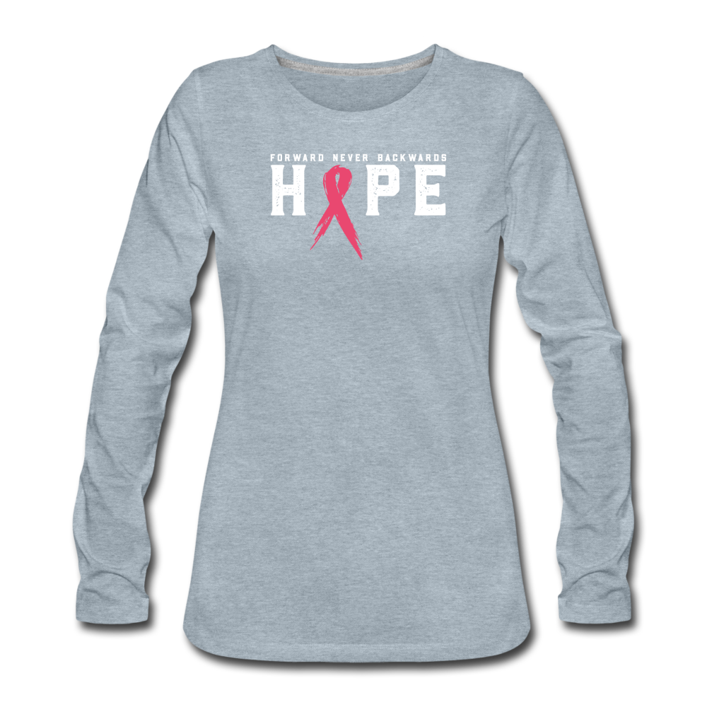 Women's Breast Cancer Long Sleeve T-Shirt - heather ice blue