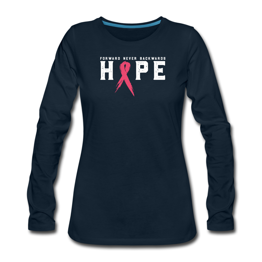 Women's Breast Cancer Long Sleeve T-Shirt - deep navy