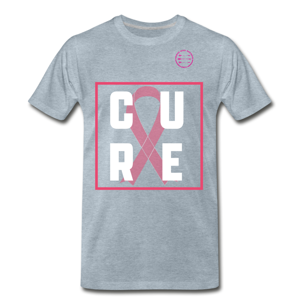 Men's Breast Cancer T-Shirt - heather ice blue