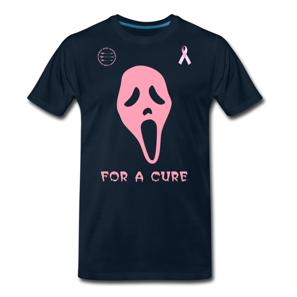 Men's Breast Cancer Halloween T-Shirt - deep navy
