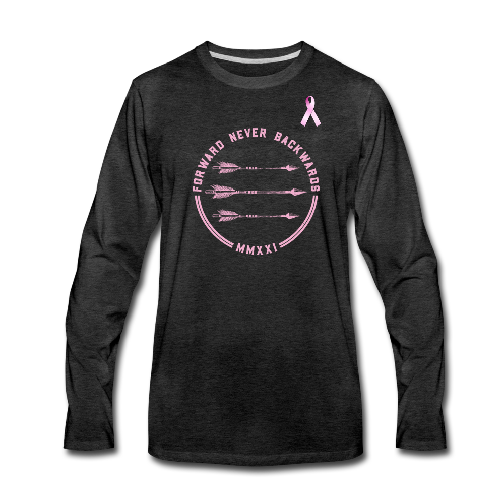Men's Breast Cancer Long Sleeve T-Shirt - charcoal gray