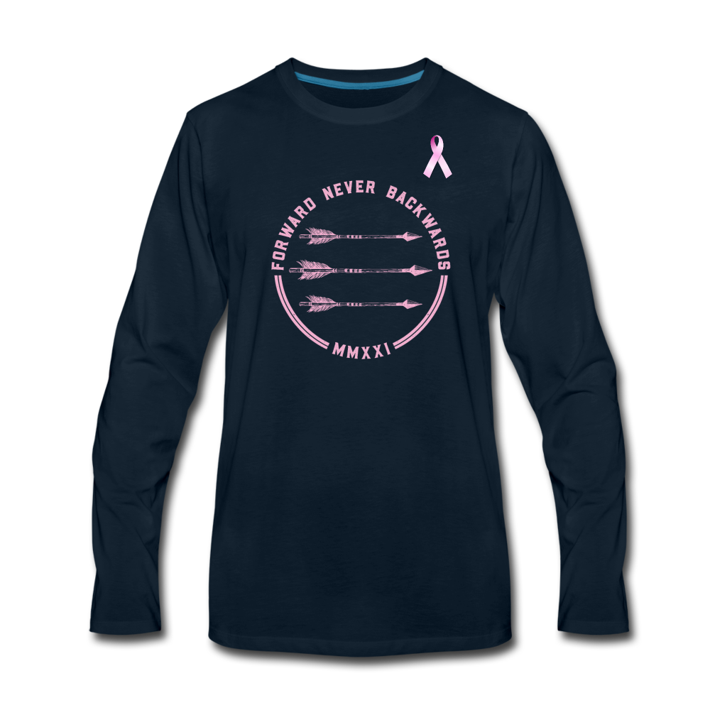 Men's Breast Cancer Long Sleeve T-Shirt - deep navy