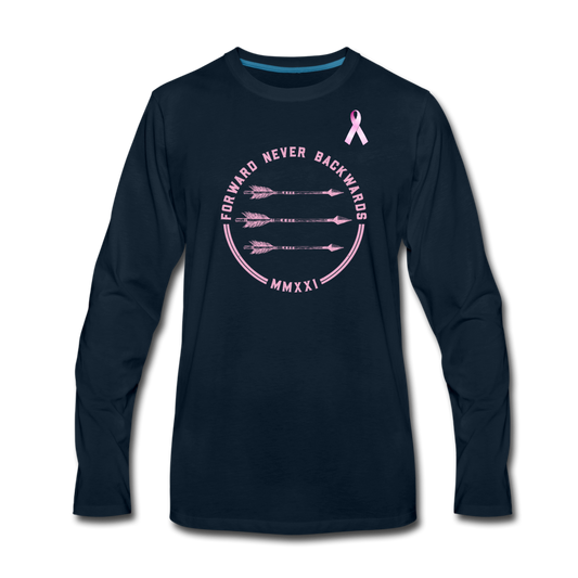 Men's Breast Cancer Long Sleeve T-Shirt - deep navy