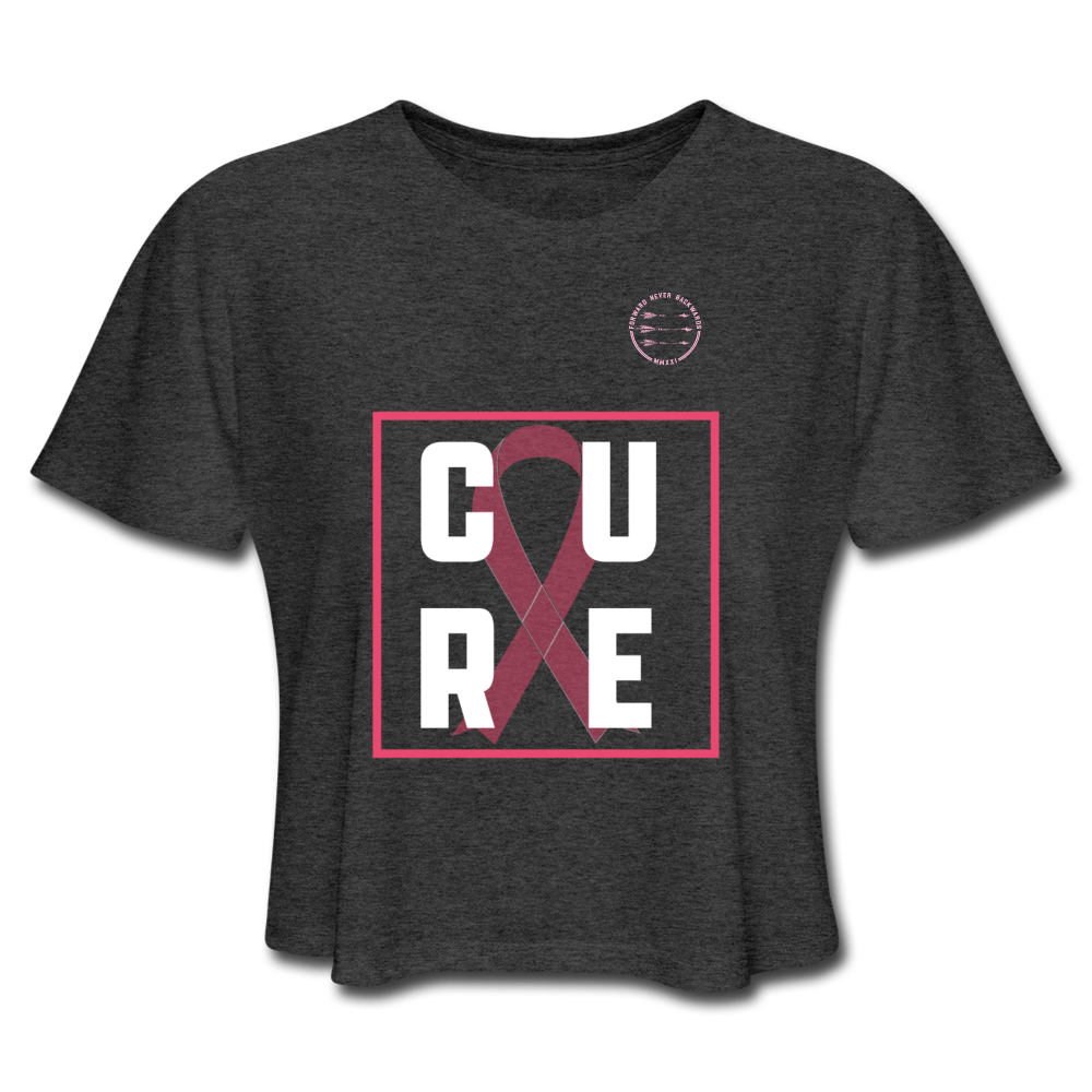 Women's Breast Cancer Cropped T-Shirt - deep heather