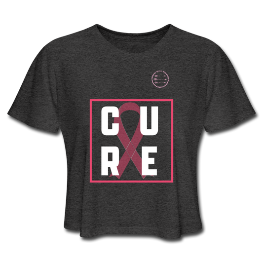 Women's Breast Cancer Cropped T-Shirt - deep heather
