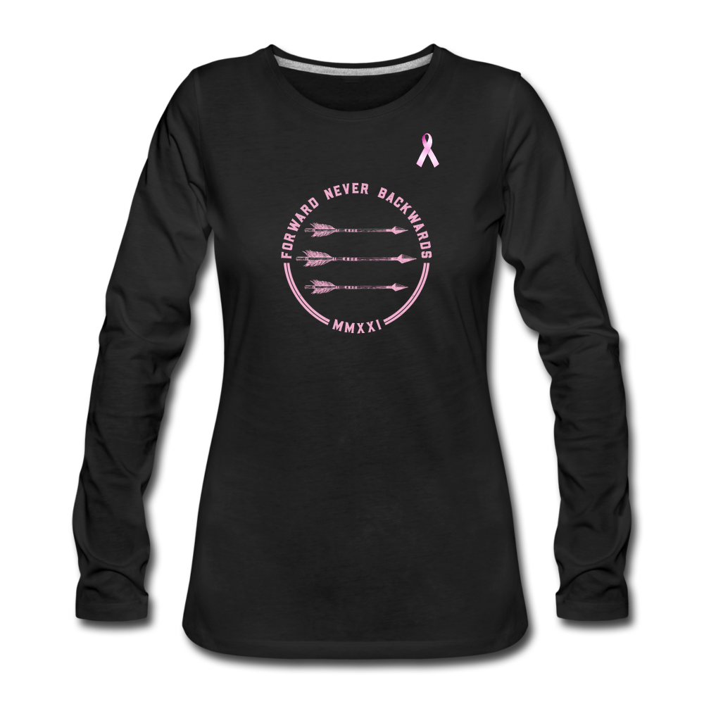 Women's Breast Cancer Long Sleeve T-Shirt - black