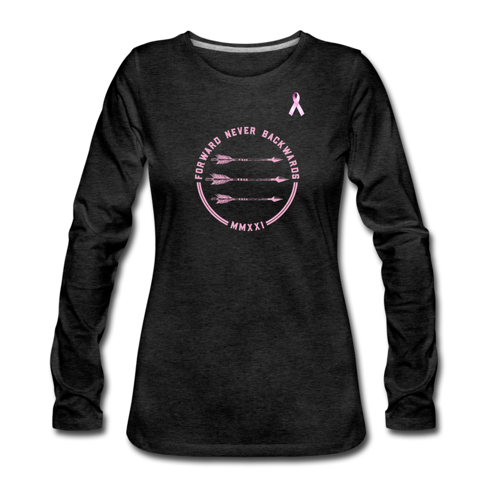 Women's Breast Cancer Long Sleeve T-Shirt - charcoal gray
