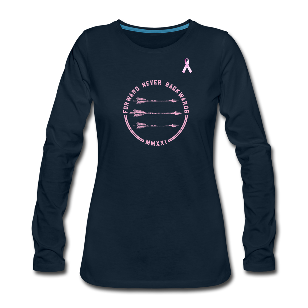 Women's Breast Cancer Long Sleeve T-Shirt - deep navy