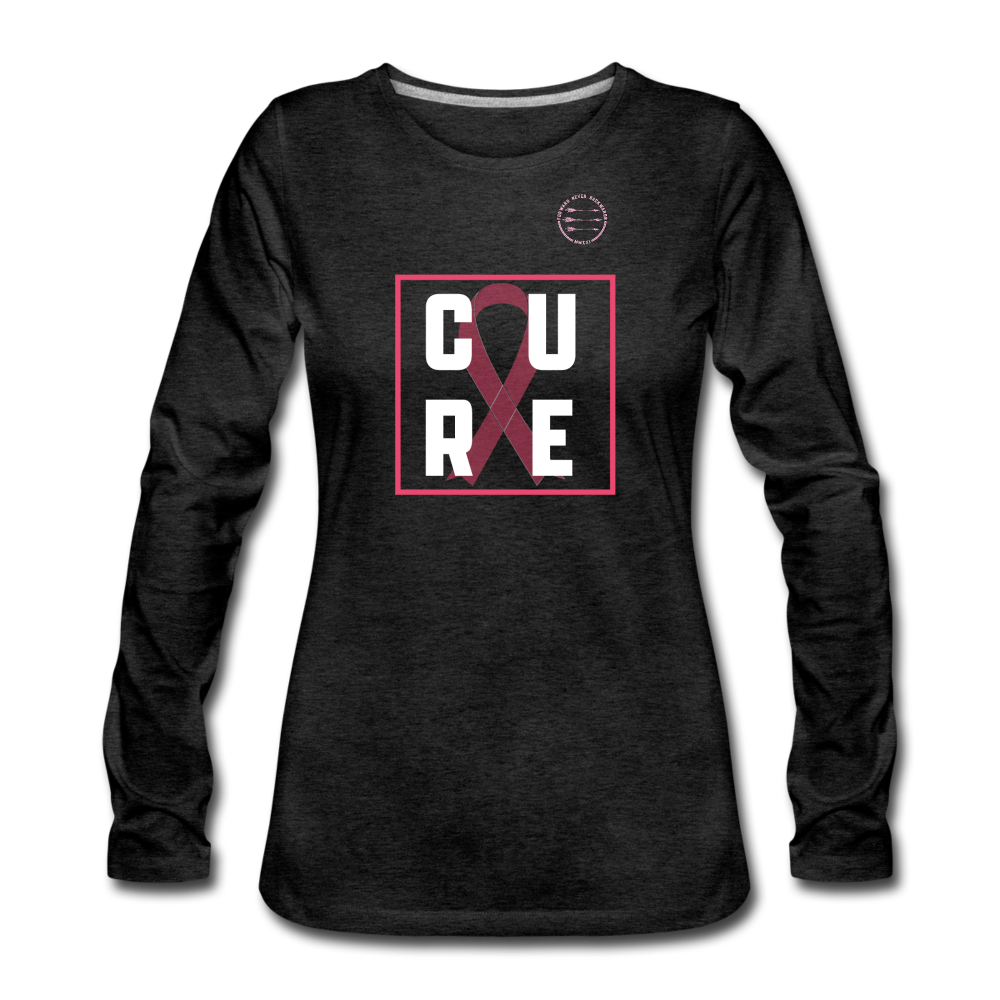 Women's Breast Cancer Long Sleeve T-Shirt - charcoal gray