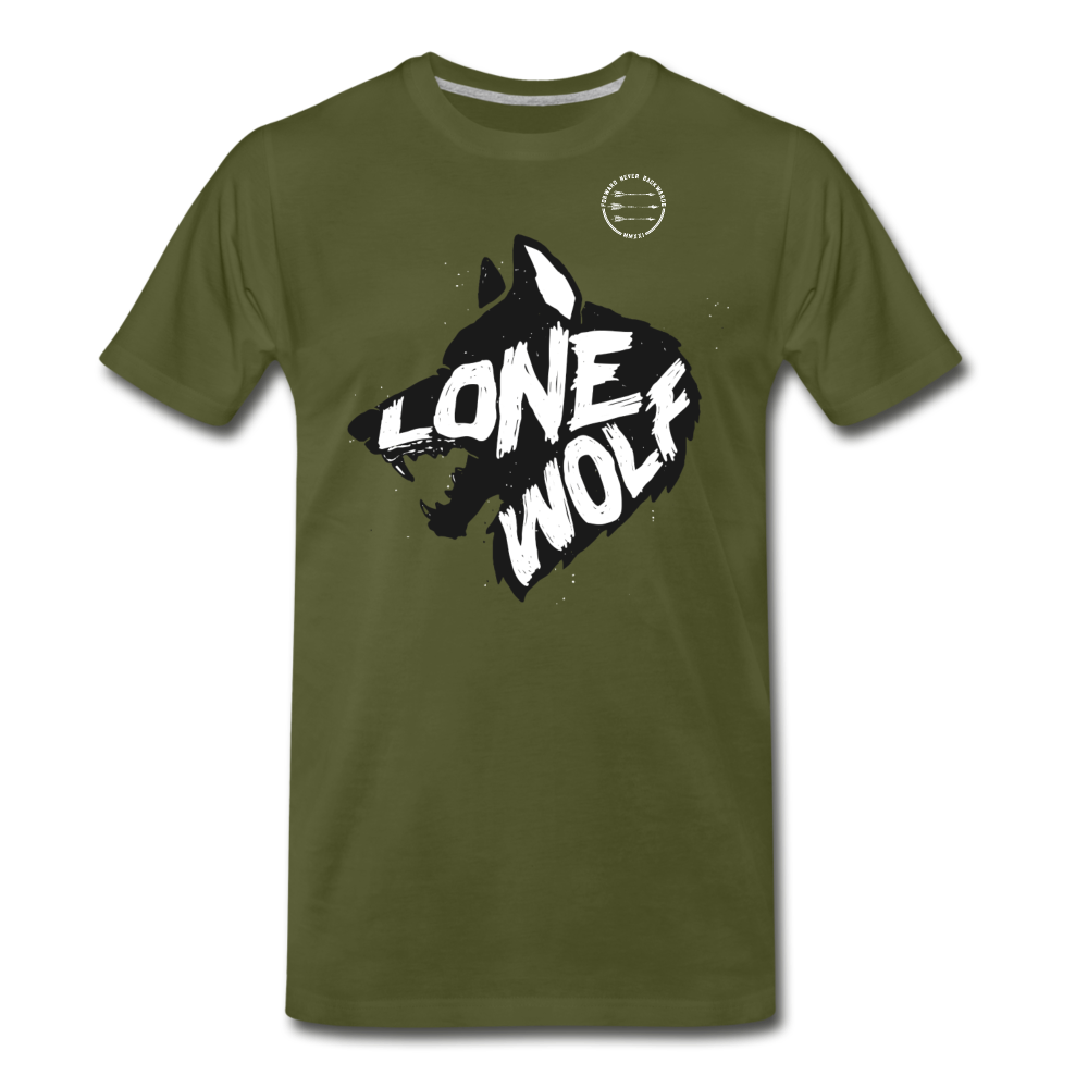 Lone Wolf T-shirt - olive green