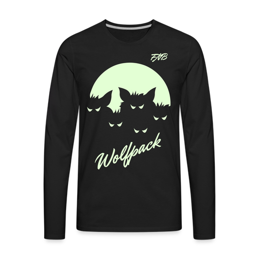 Men's Wolfpack Long Sleeve T-Shirt Glow in the Dark - black