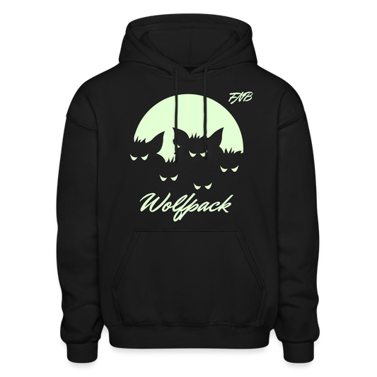 Wolfpack Hoodie glow in the dark - black
